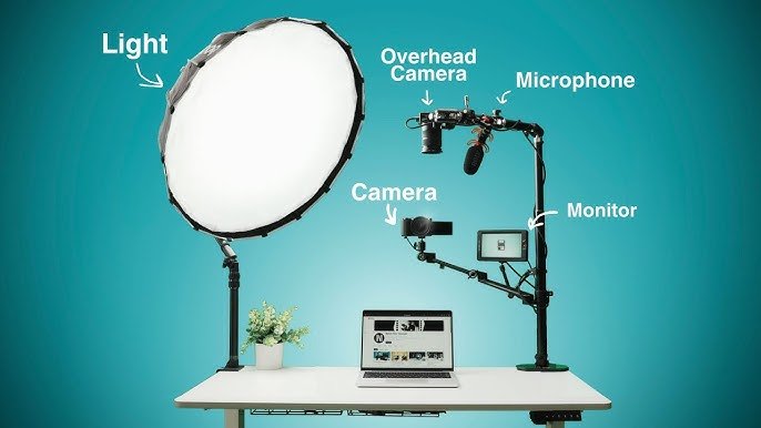 overhead phone filming setup using phone stand