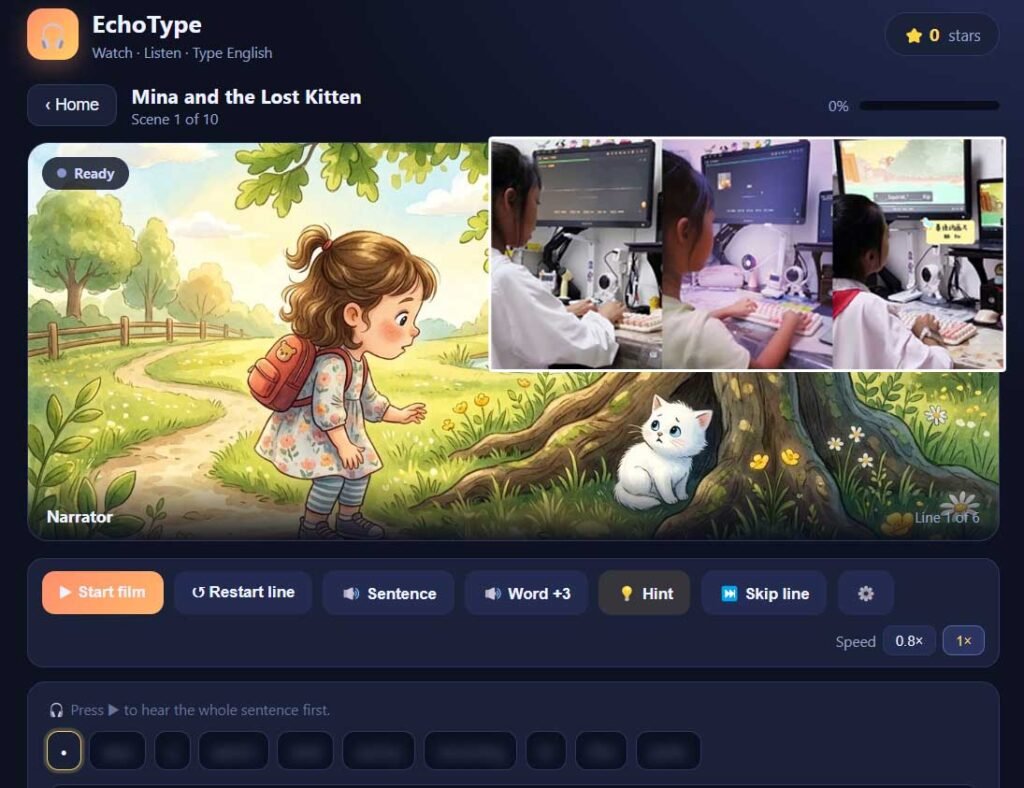 EchoType English Listening and Typing Practice
